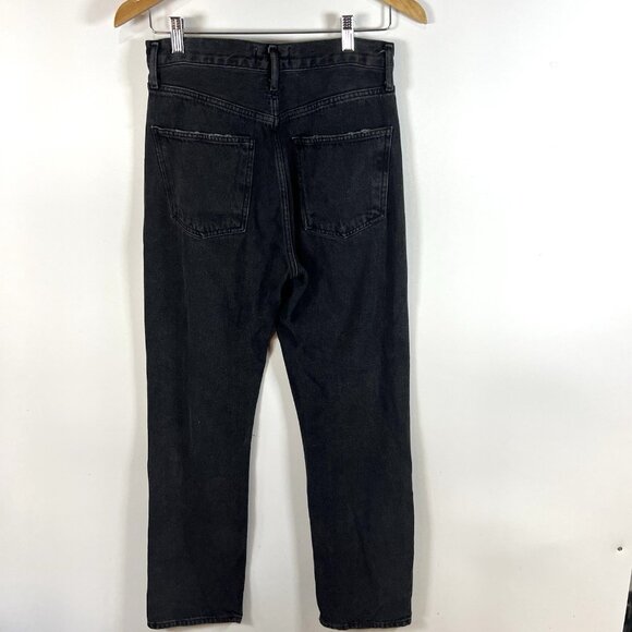 AGOLDE 90s Mid Rise Loose Sz 24 Smokestack Black Women’s Jeans Grunge Distressed - Picture 6 of 10